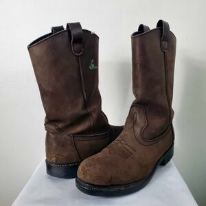 KODIAK Steel Cap Vintage Leather Cowboy Boots Size 10US Men